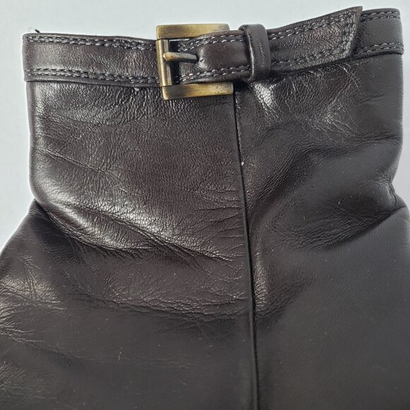 Sante Borella Italian Leather Block Heel Brown Chelsea Ankle Boots - Picture 10 of 12